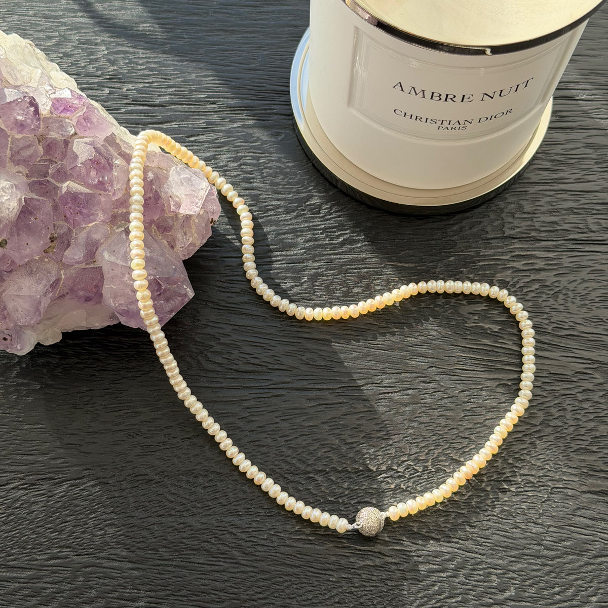 Baroque Pearl | White Moonstone Delicate Necklace