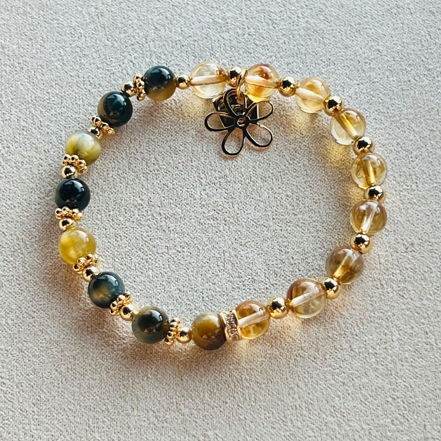 Citrine & Honey Blue Tigereye Baby Bracelet