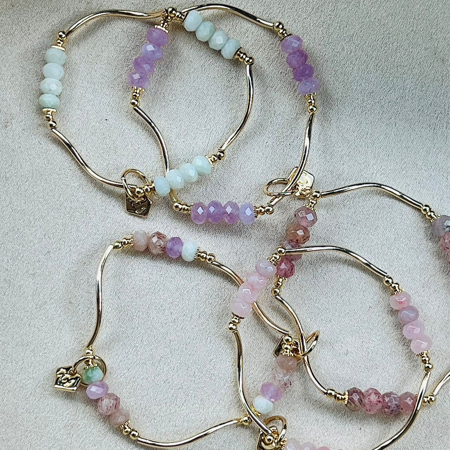 Amethyst, Jade, Strawberry Quartz & Sunstone La Grace Bracelet