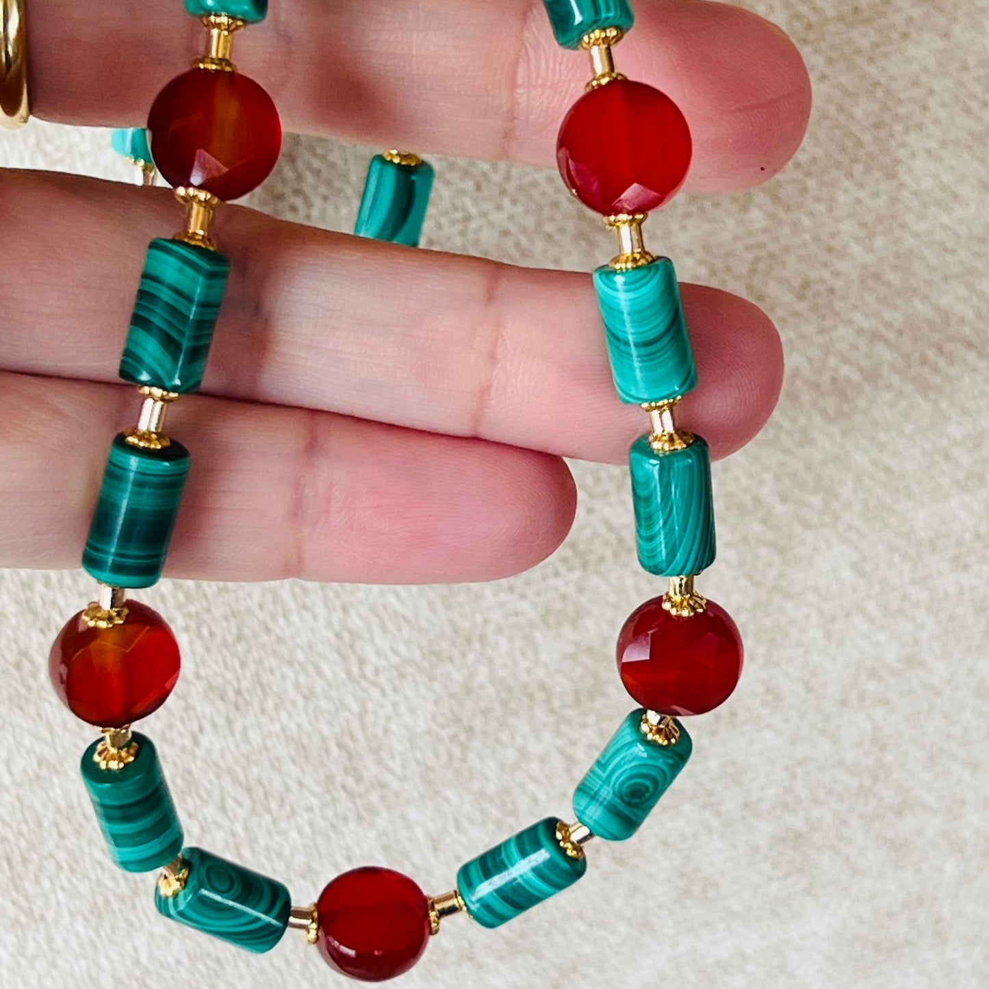 Malachite & Red Agate Necklace