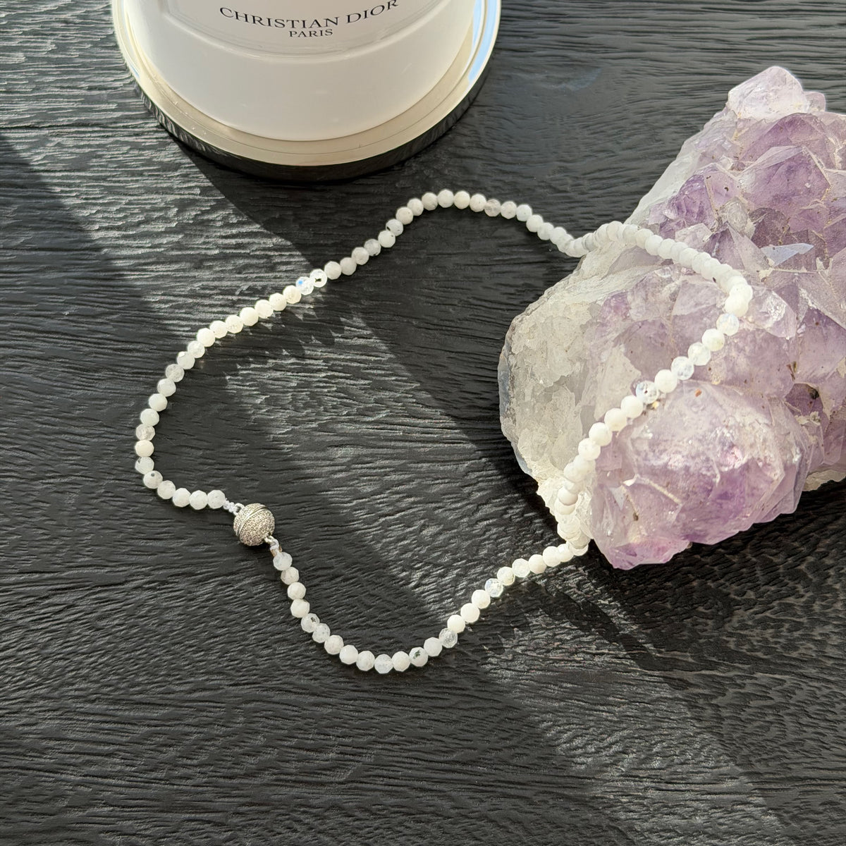 Baroque Pearl | White Moonstone Delicate Necklace