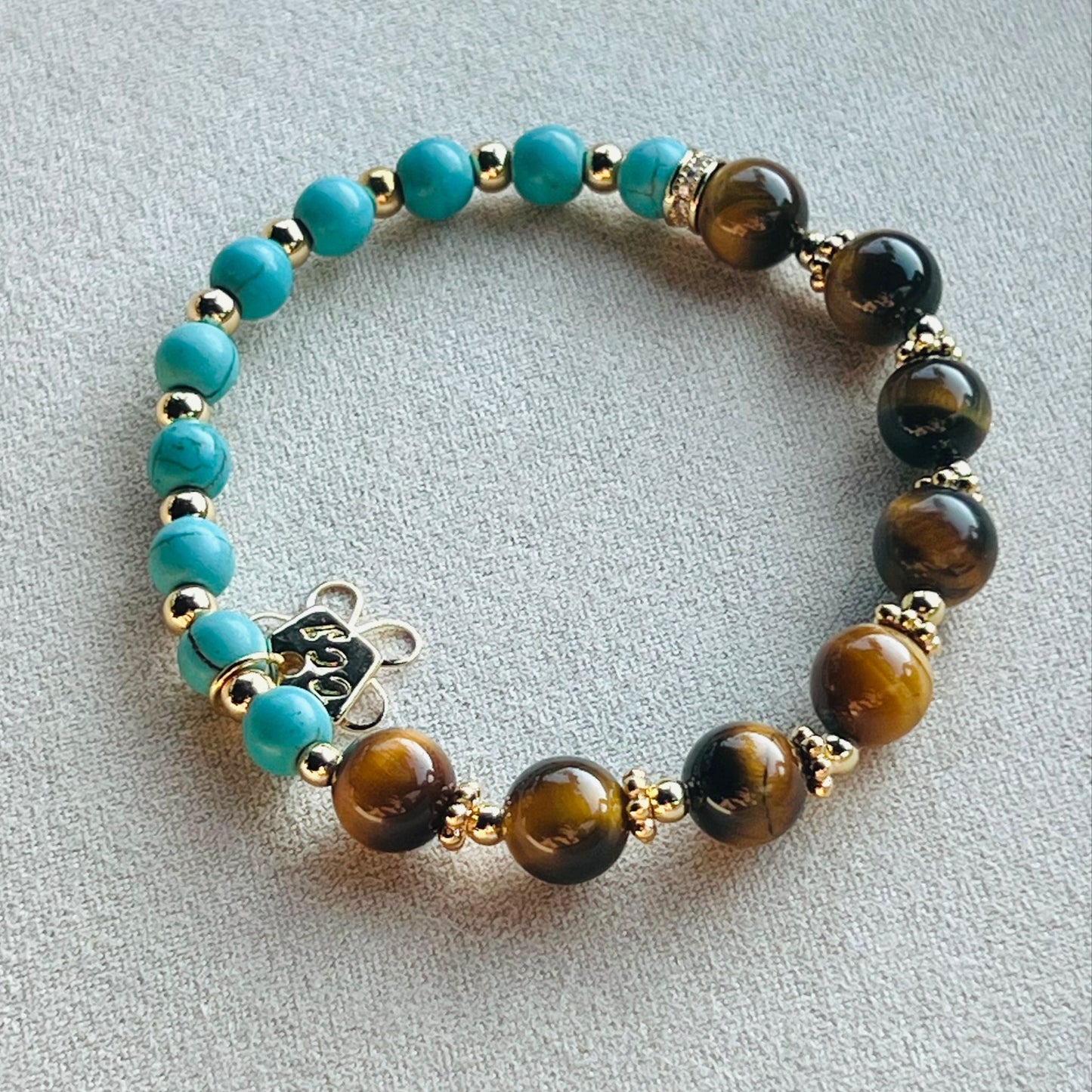 Golden Tigereye & Turquoise Baby Bracelet