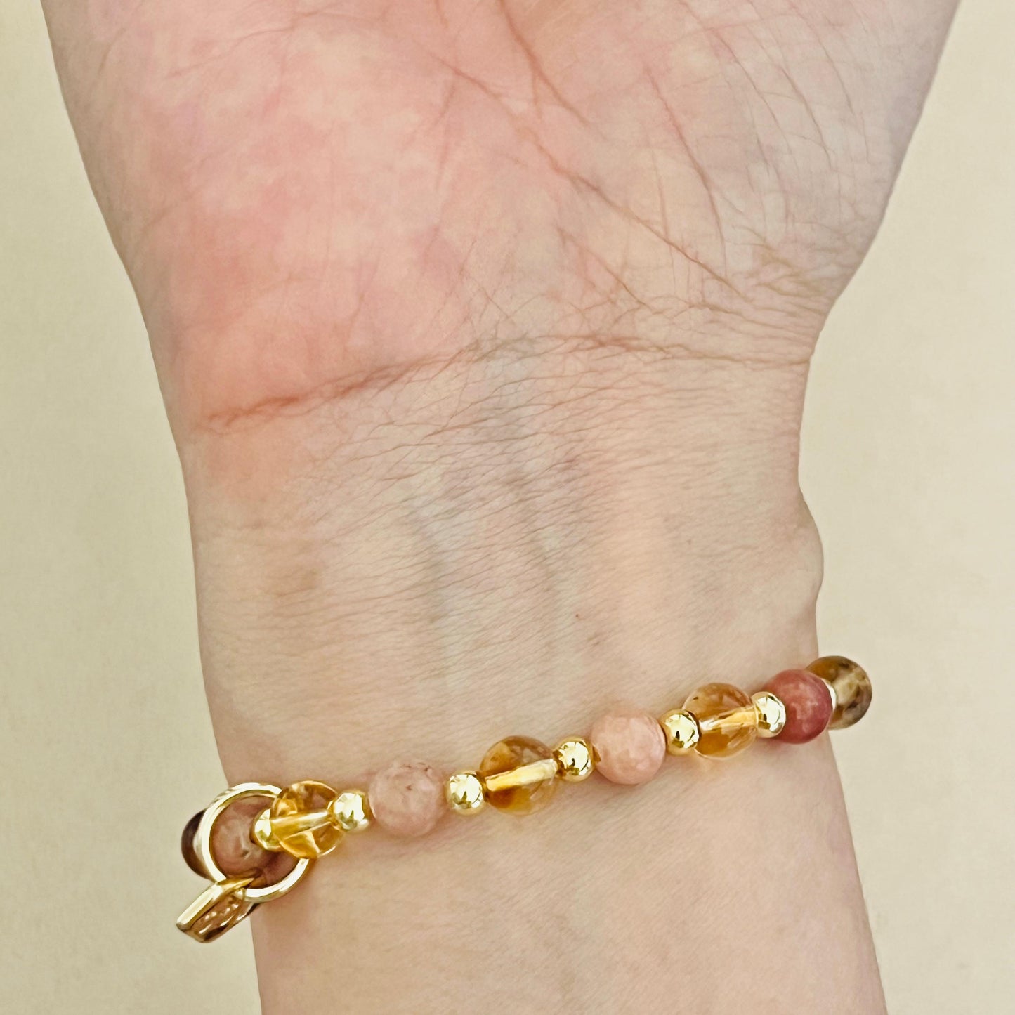 Citrine & Plum Blossom Agate Merry Monkey Bracelet