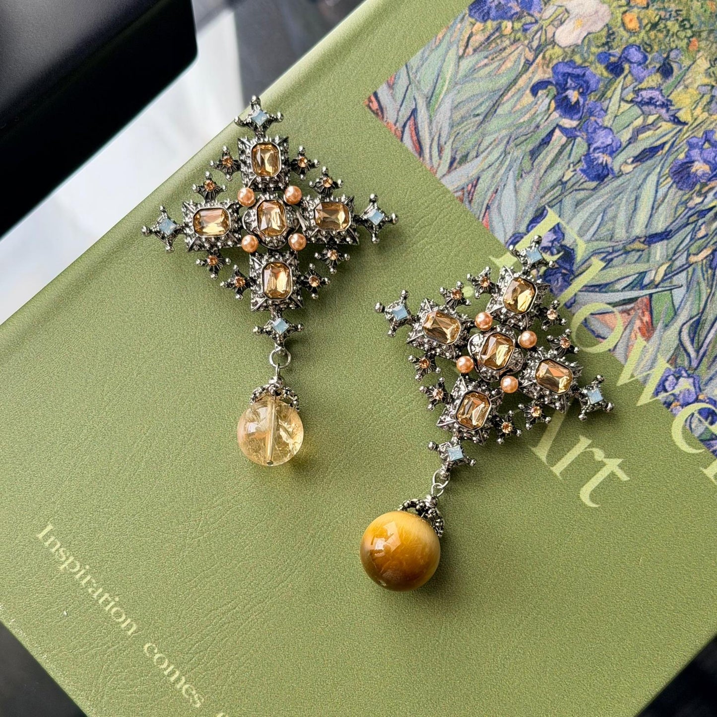 Honey Tigereye Byzantine Brooch