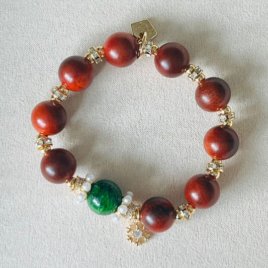 Russian Emerald & King Of Wood Bracelet