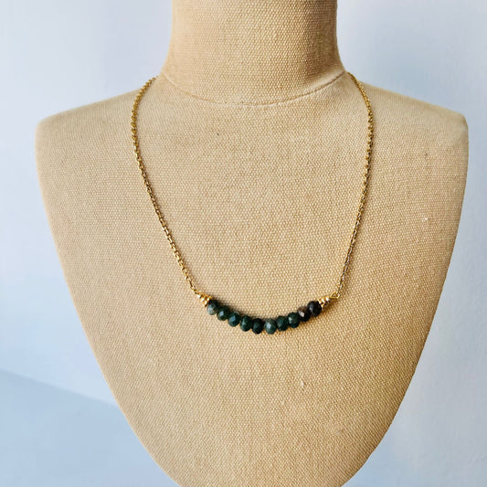 Green Apatite Moon Necklace