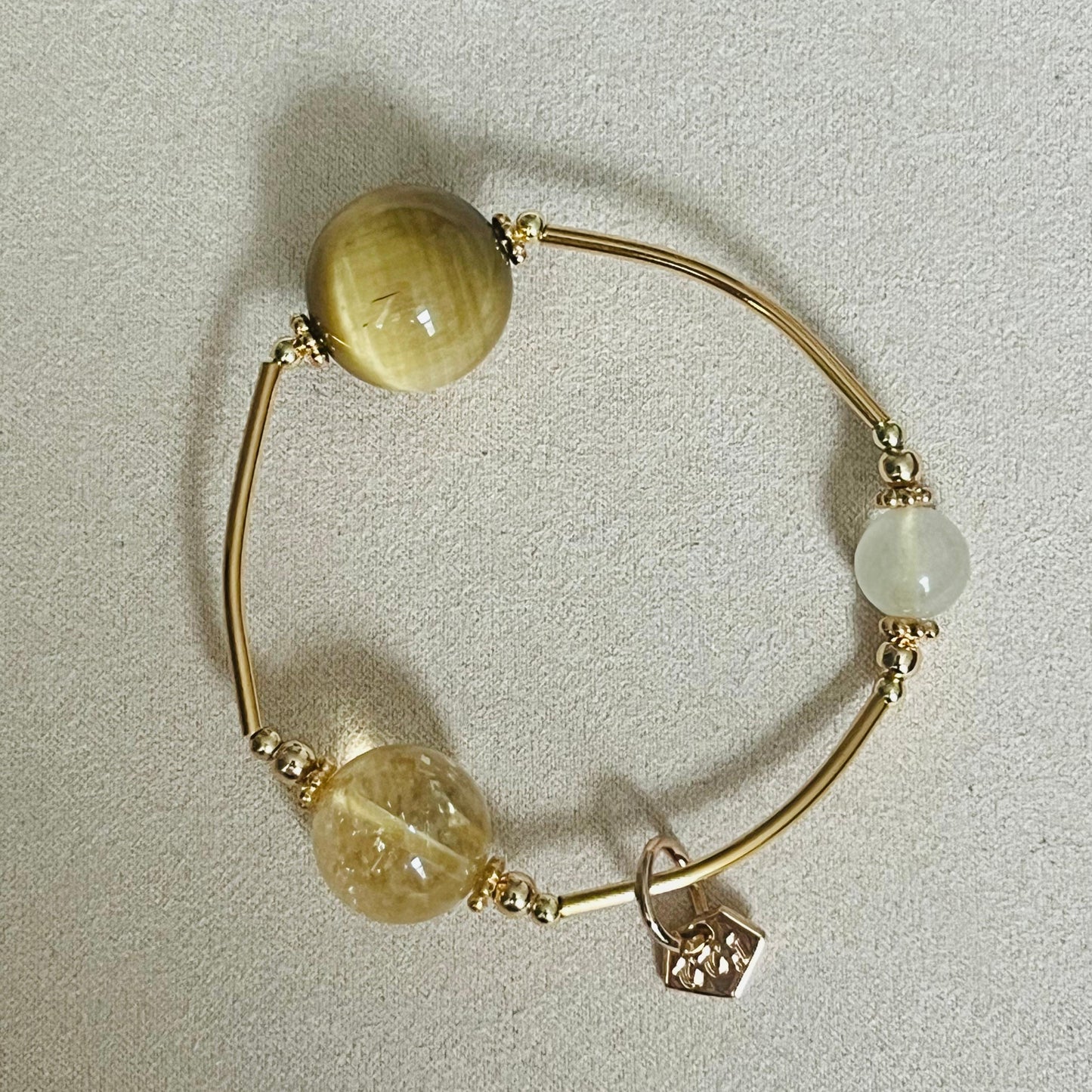 Citrine, Honey Tigereye & Libyan Desert Glass Juicy La Grace Bracelet