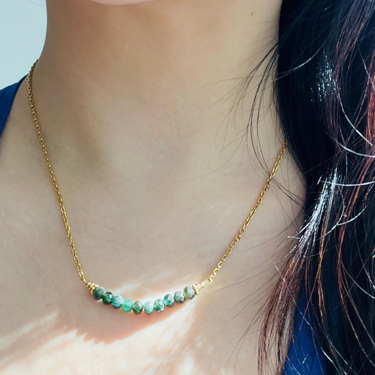 Green Apatite Moon Necklace