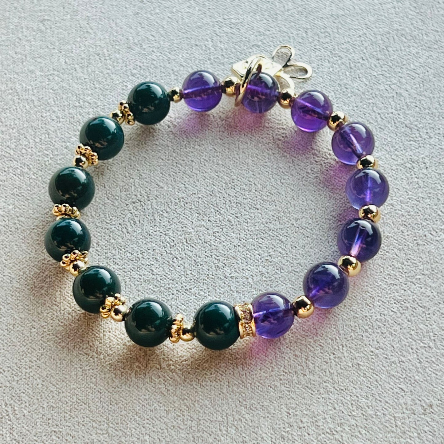 Amethyst & Green Bloodstone Baby Bracelet