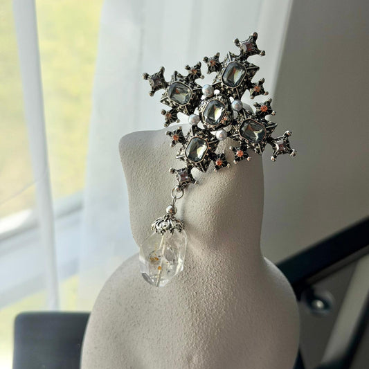 Herkimer Diamond Byzantine Brooch