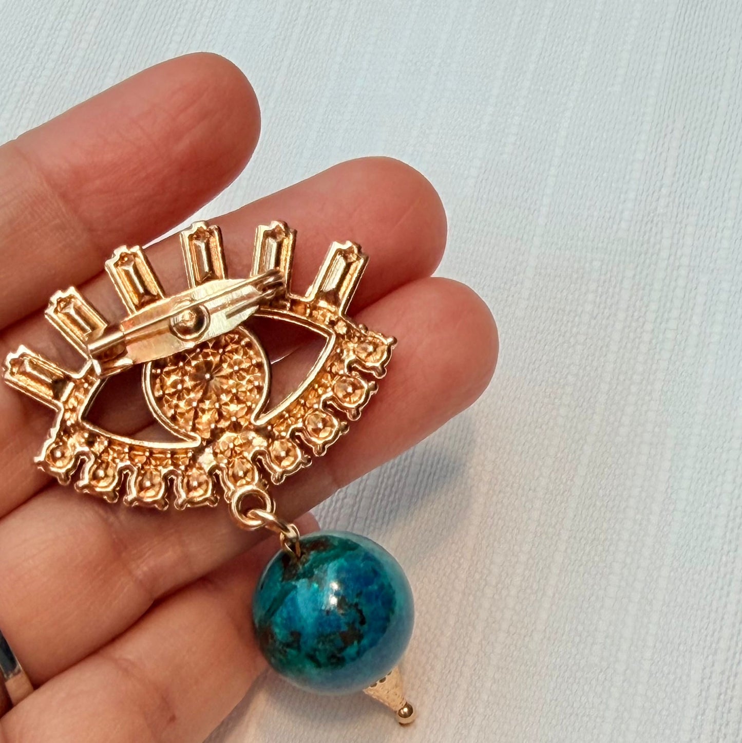 Ocean Turquoise Evil Eye Brooch