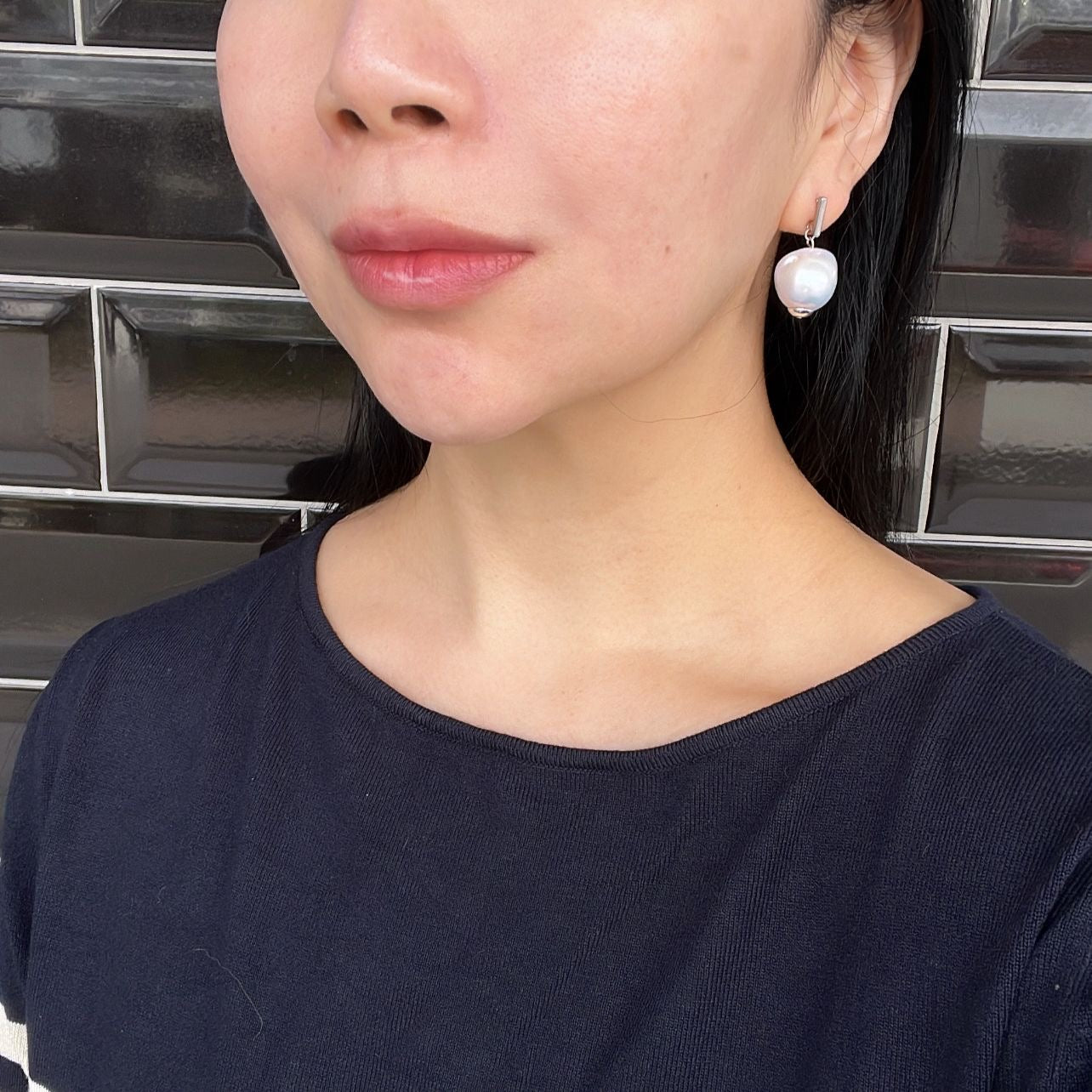 Puffy Baroque Pearl Earrings SHW