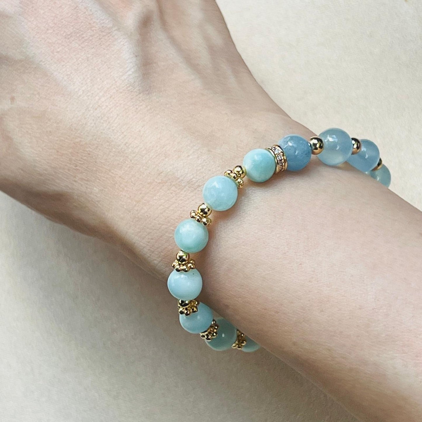 Aquamarine & Hemimophite Baby Bracelet