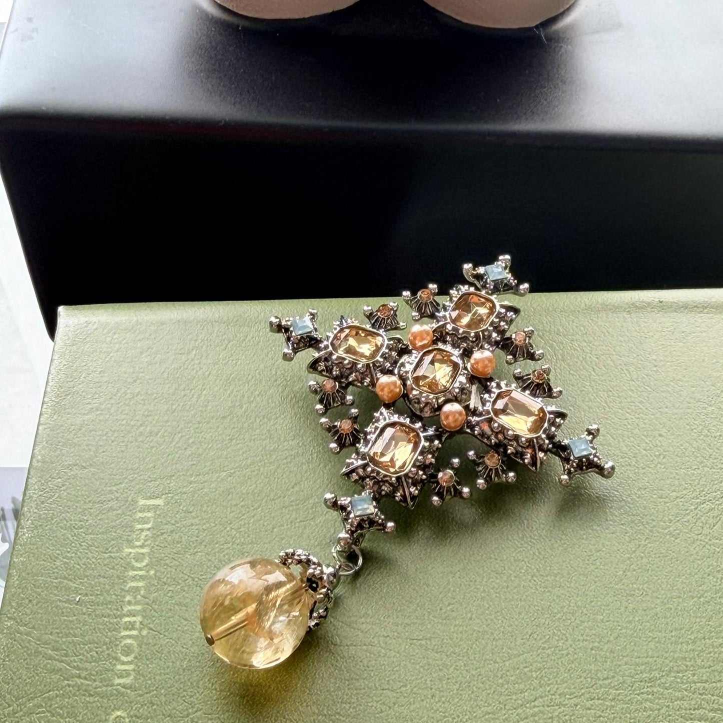Citrine Byzantine Brooch