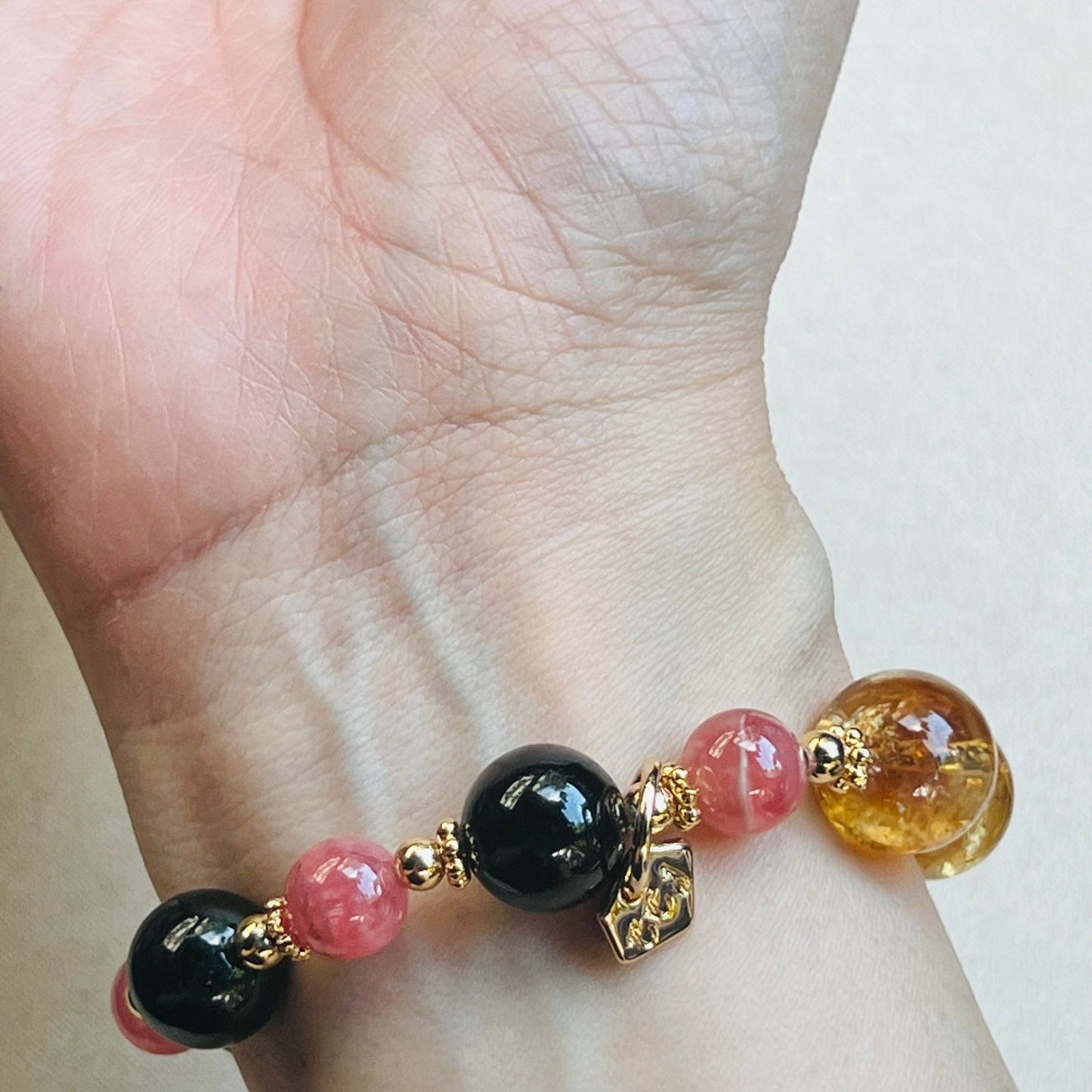 Rhodochrosite Jewel Bee Bracelet