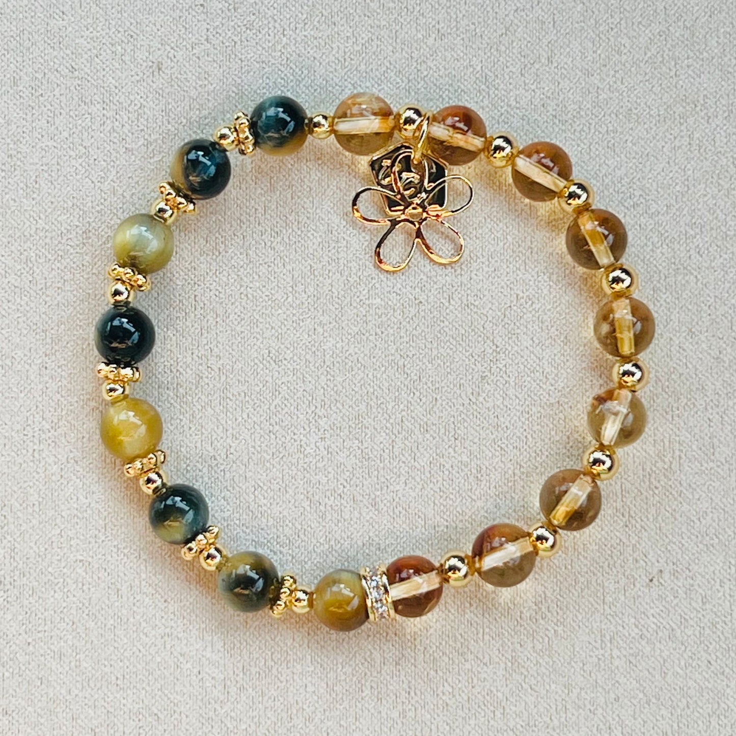 Citrine & Honey Blue Tigereye Baby Bracelet