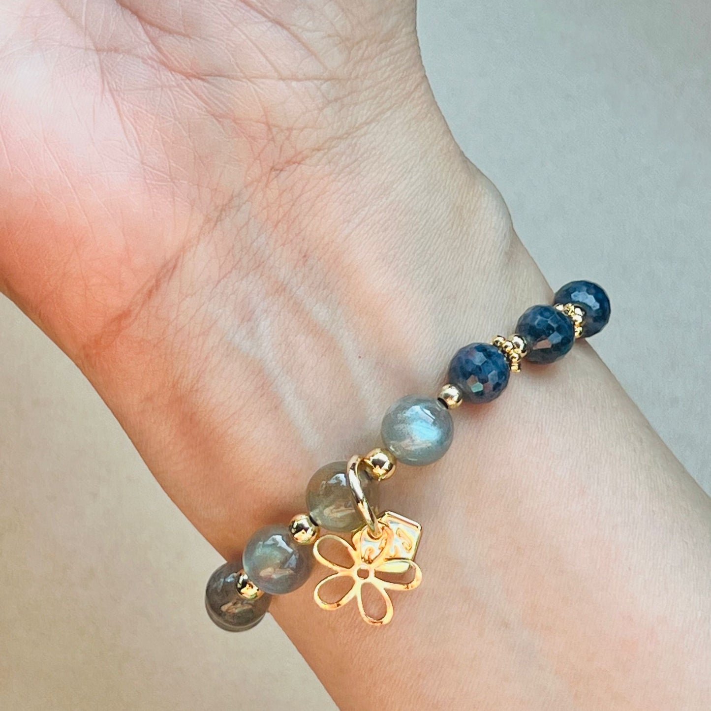 Blue Sapphire & Labradorite Baby Bracelet