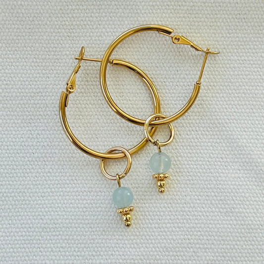 Aquamarine Hoop Earrings