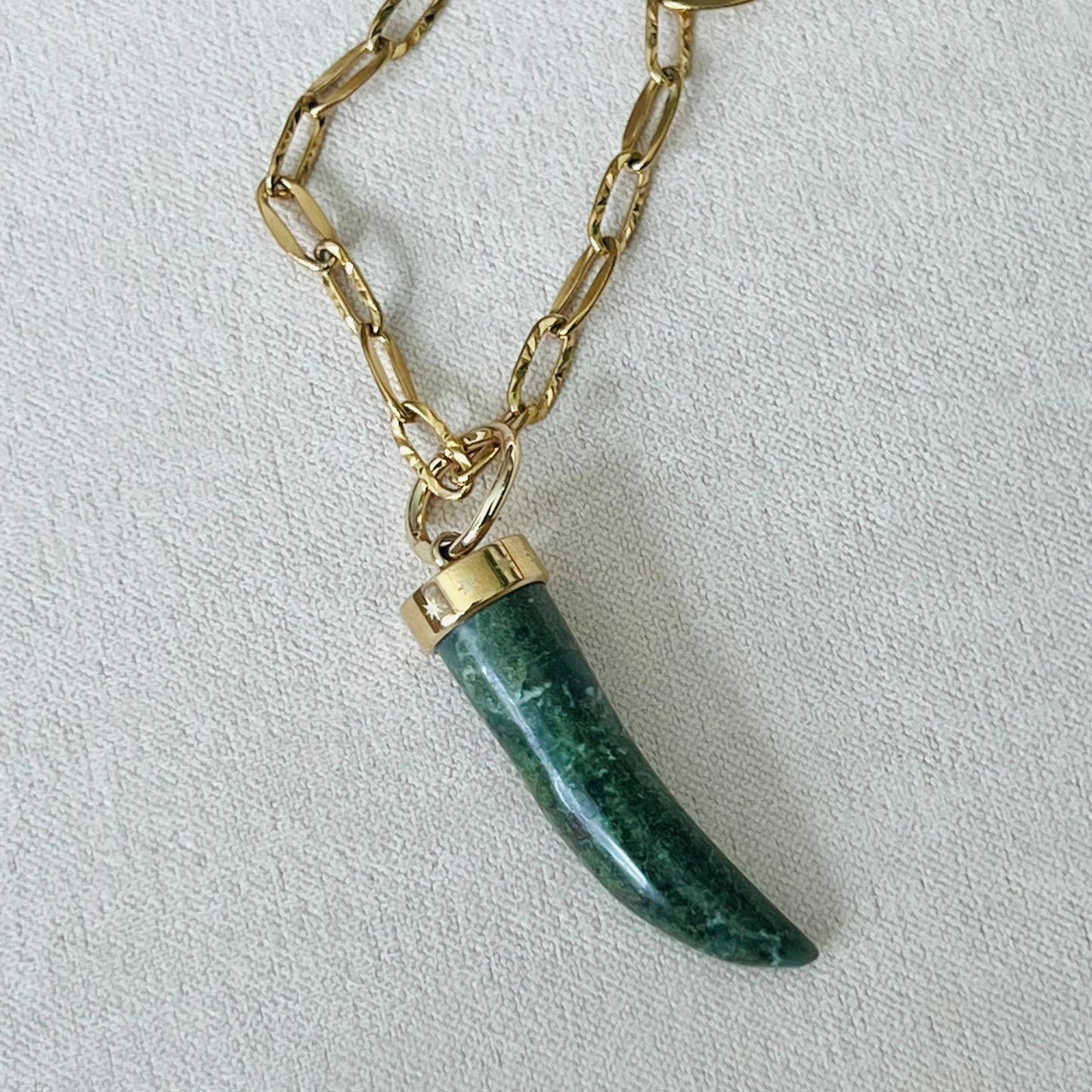 Unakite Horn Pendant