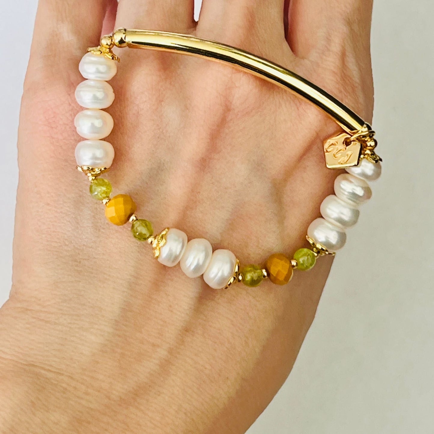 Pearls & Peridot Diadem Bracelet