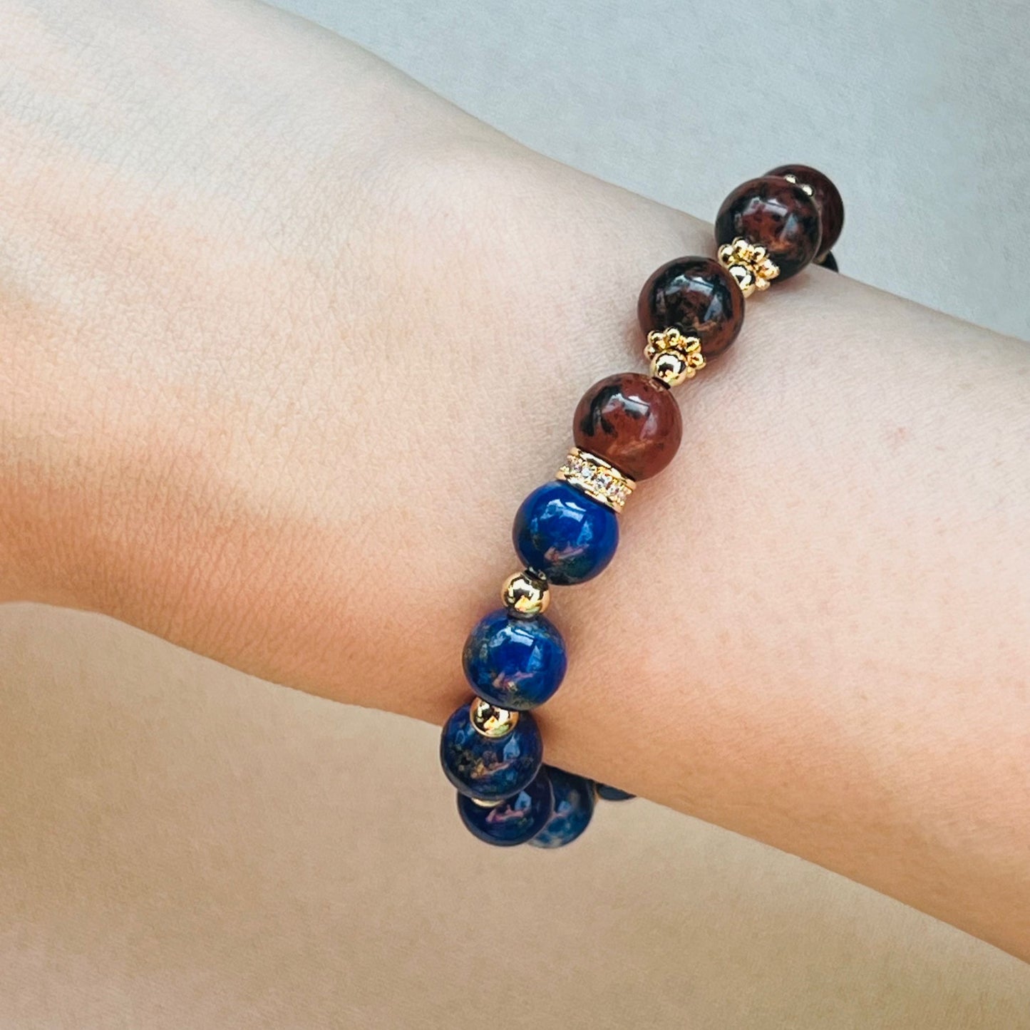 Lapis Lazuli & Mahogany Obsidian Baby Bracelet