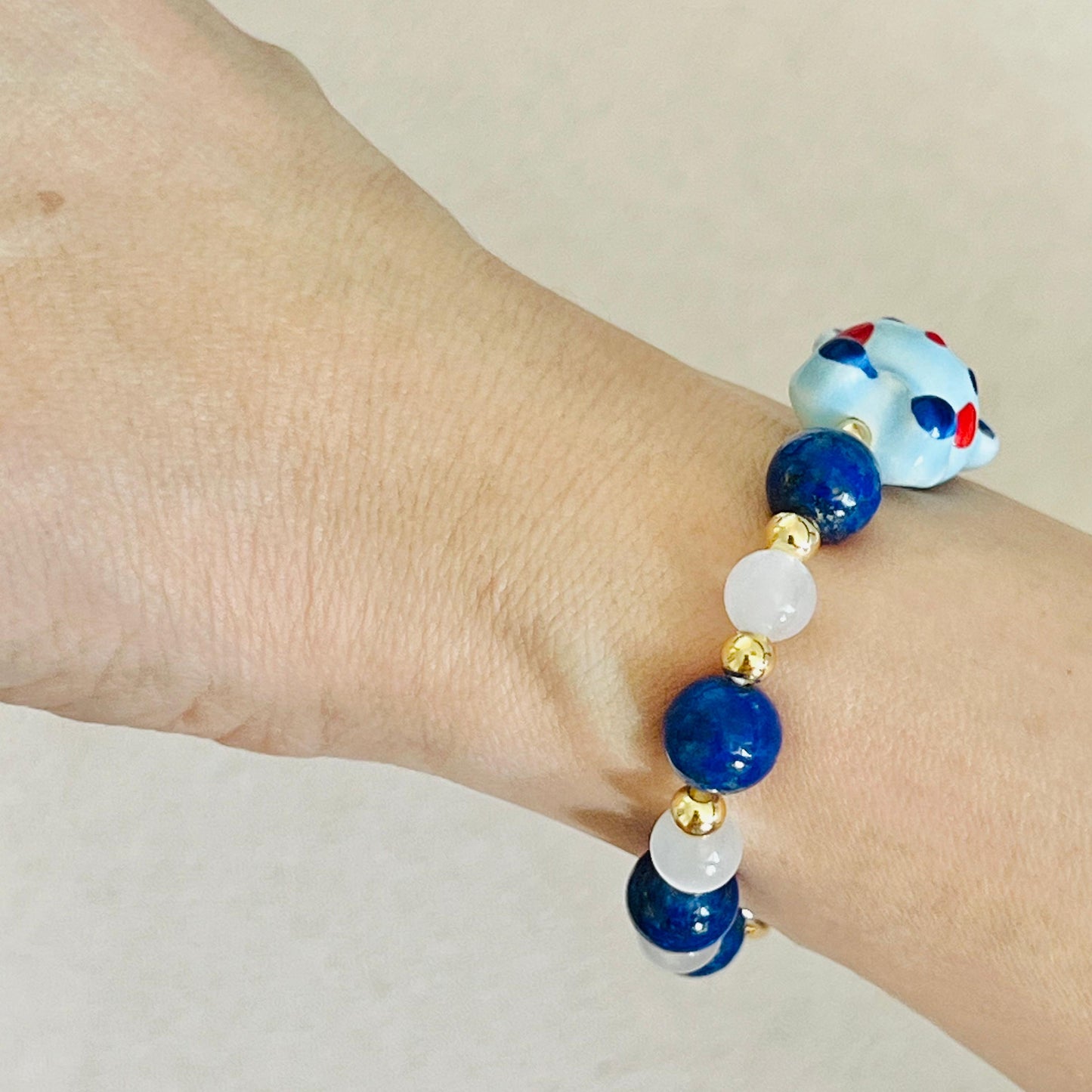 Lapis Lazuli & Selenite Blessings Bear Bracelet