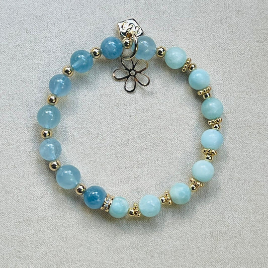 Aquamarine & Hemimophite Baby Bracelet