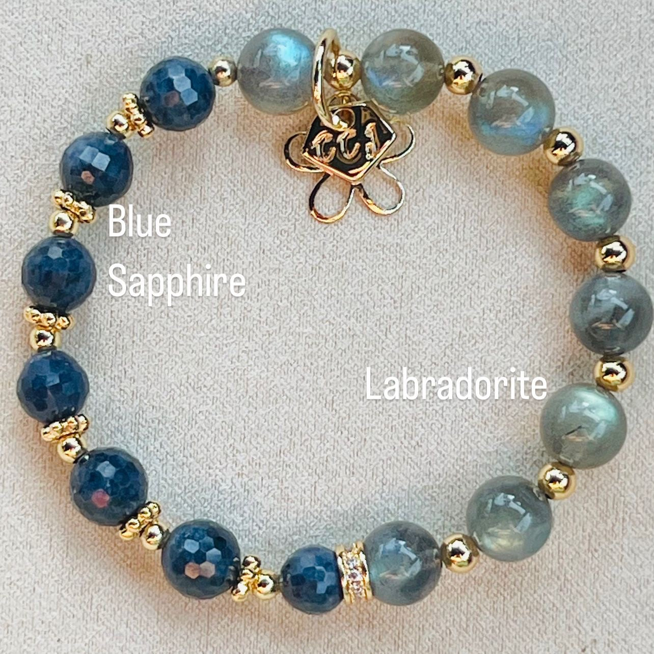 Blue Sapphire & Labradorite Baby Bracelet