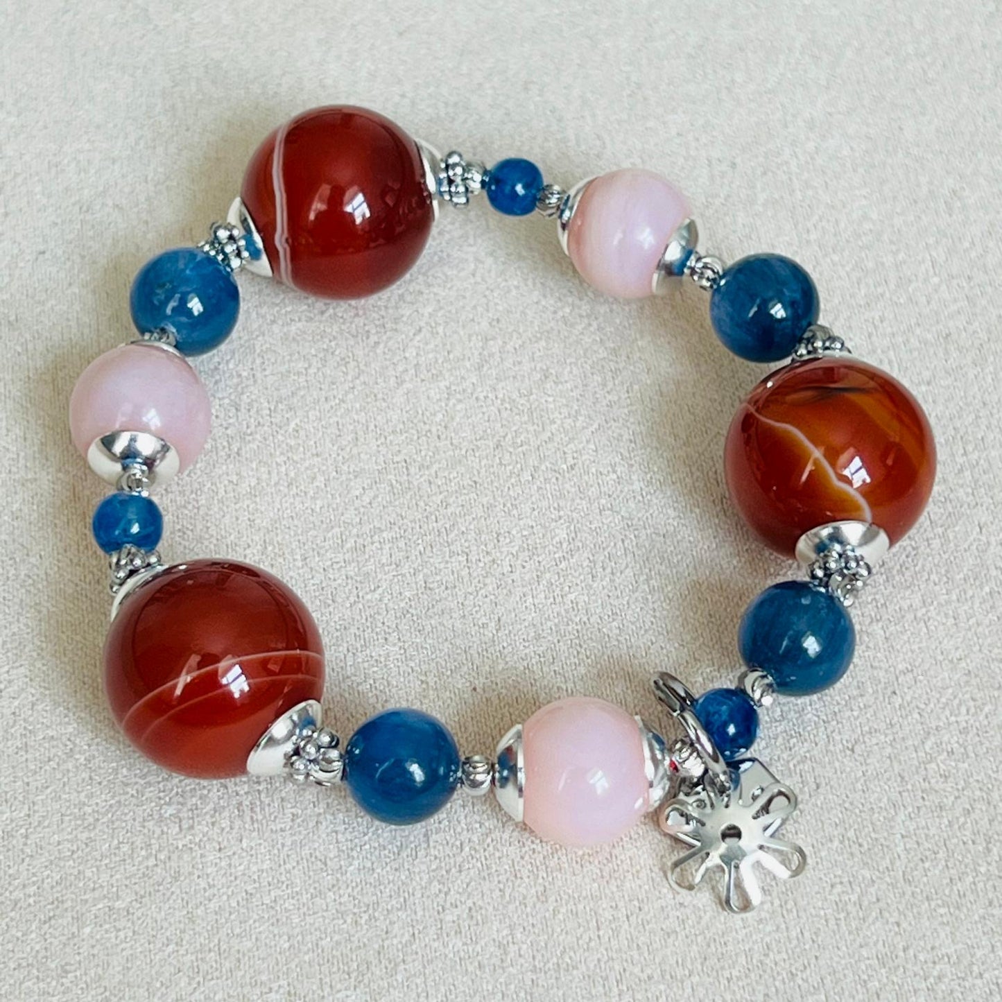 Carnelian, Pink Opal & Blue Kyanite Bracelet SHW