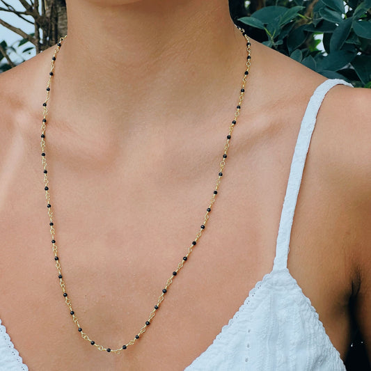 Black Spinel Delicate Necklace