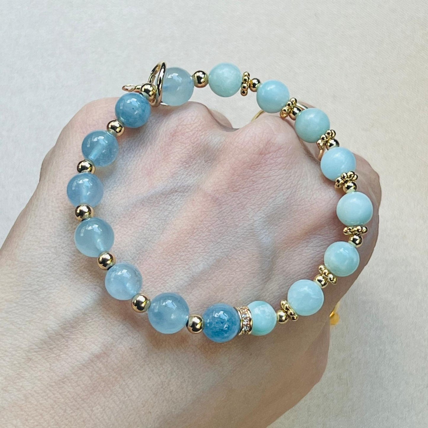 Aquamarine & Hemimophite Baby Bracelet