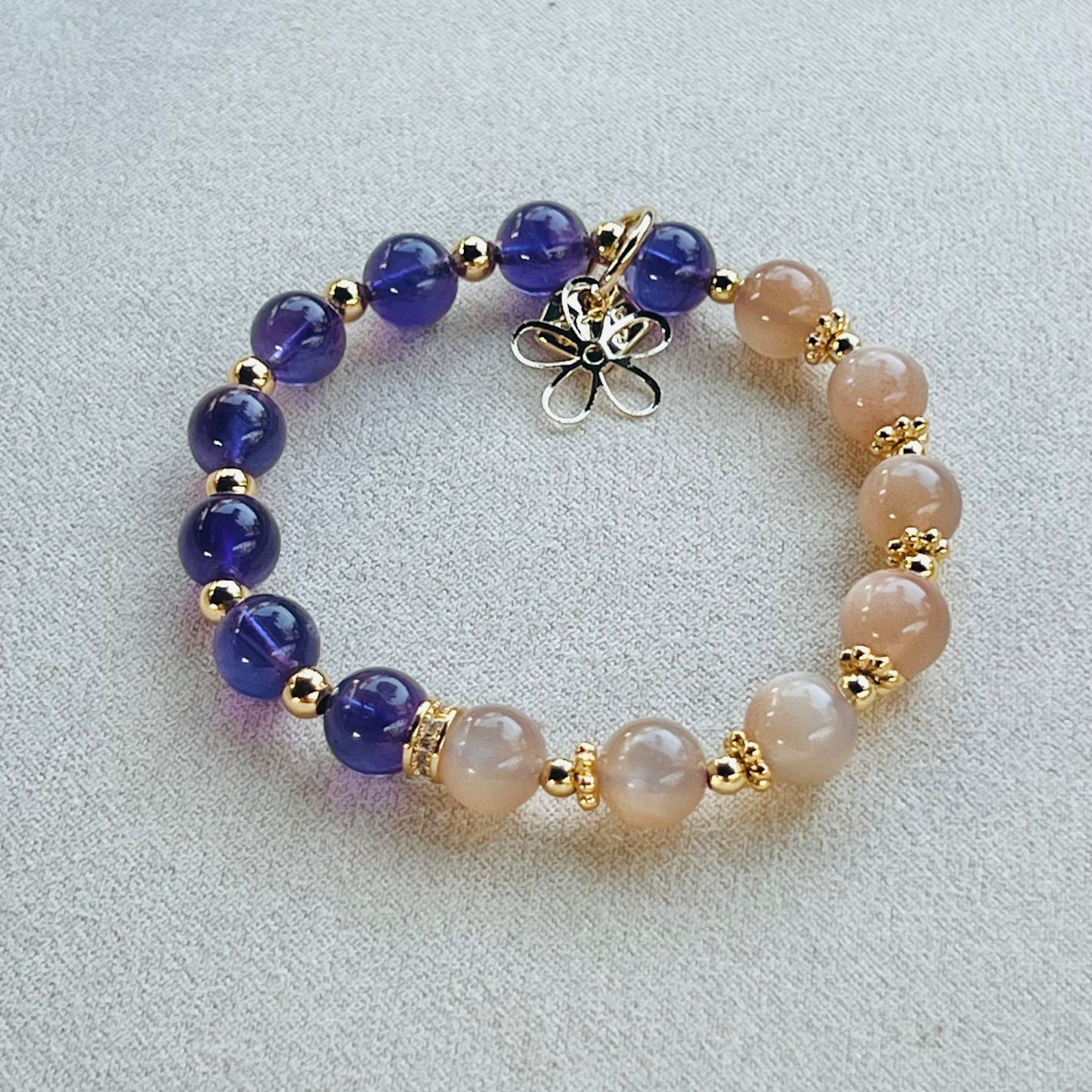 Amethyst & Moonlight Sunstone Baby Bracelet