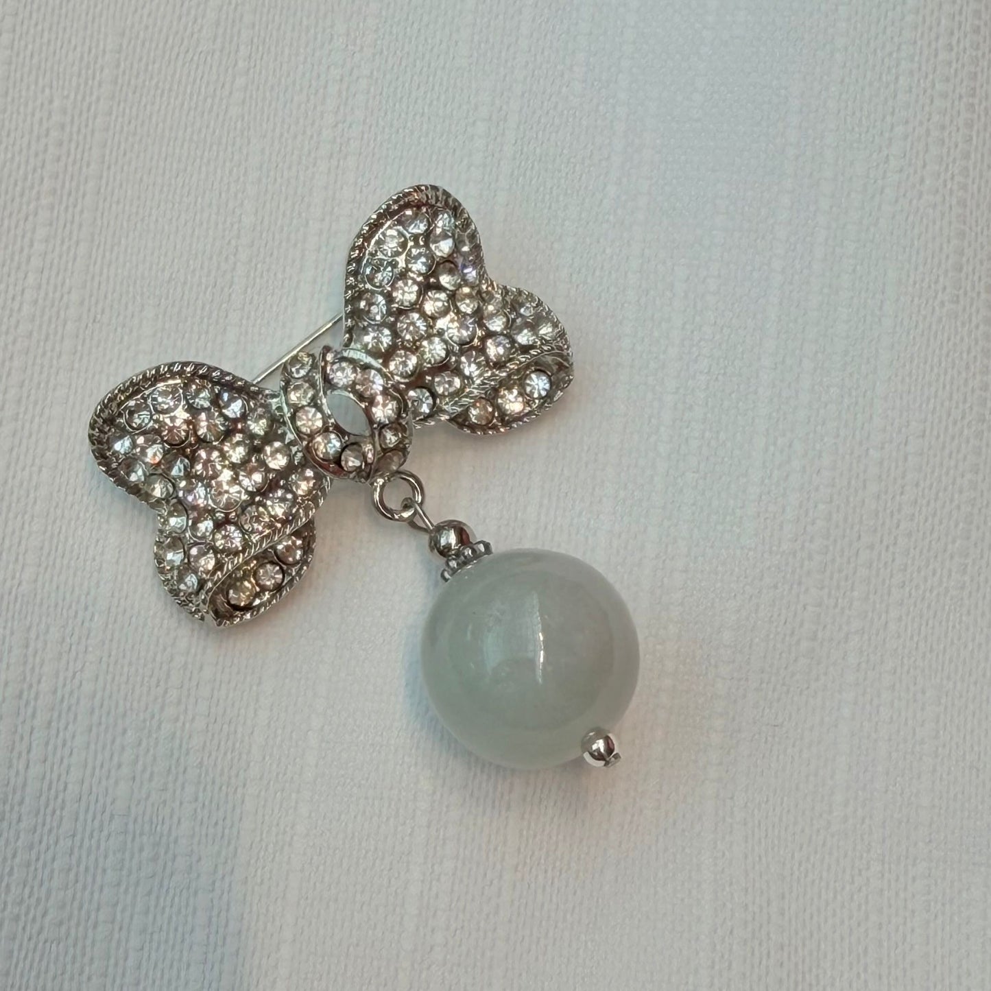 Jade Ribbon Brooch