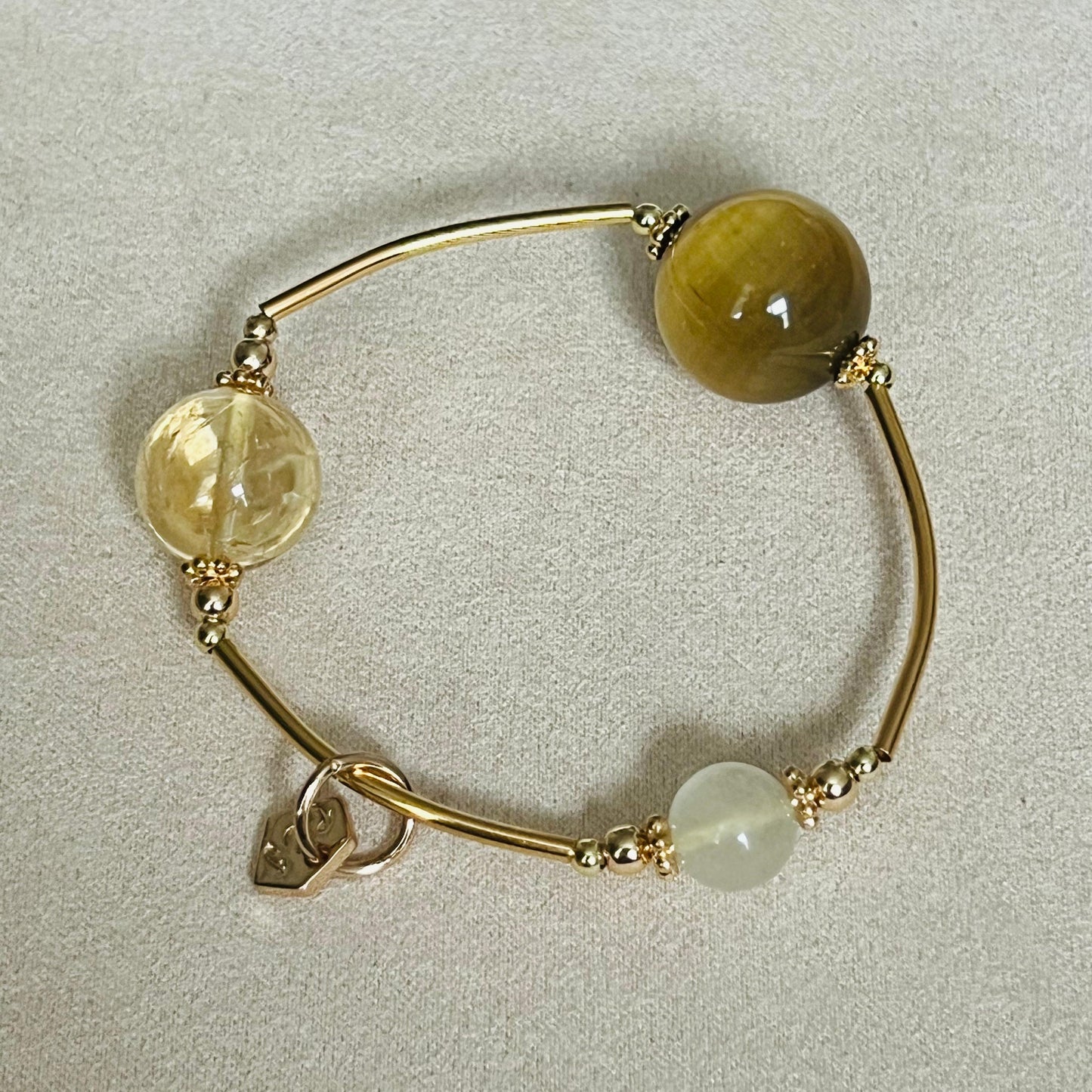 Citrine, Honey Tigereye & Libyan Desert Glass Juicy La Grace Bracelet