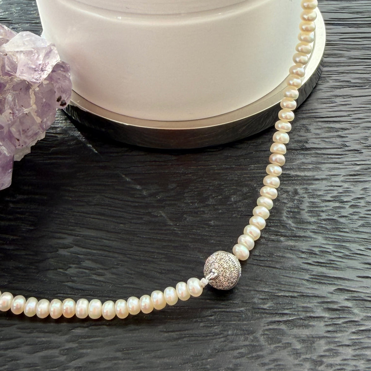 Baroque Pearl | White Moonstone Delicate Necklace