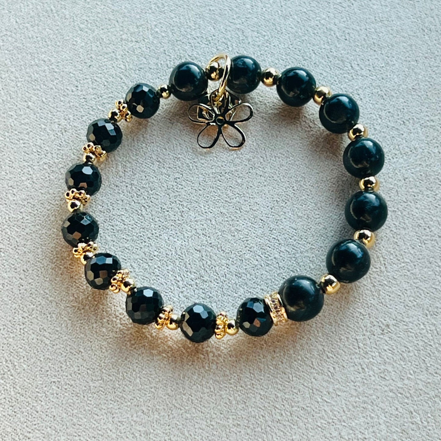 Arfvedsonite & Black Spinel Baby Bracelet