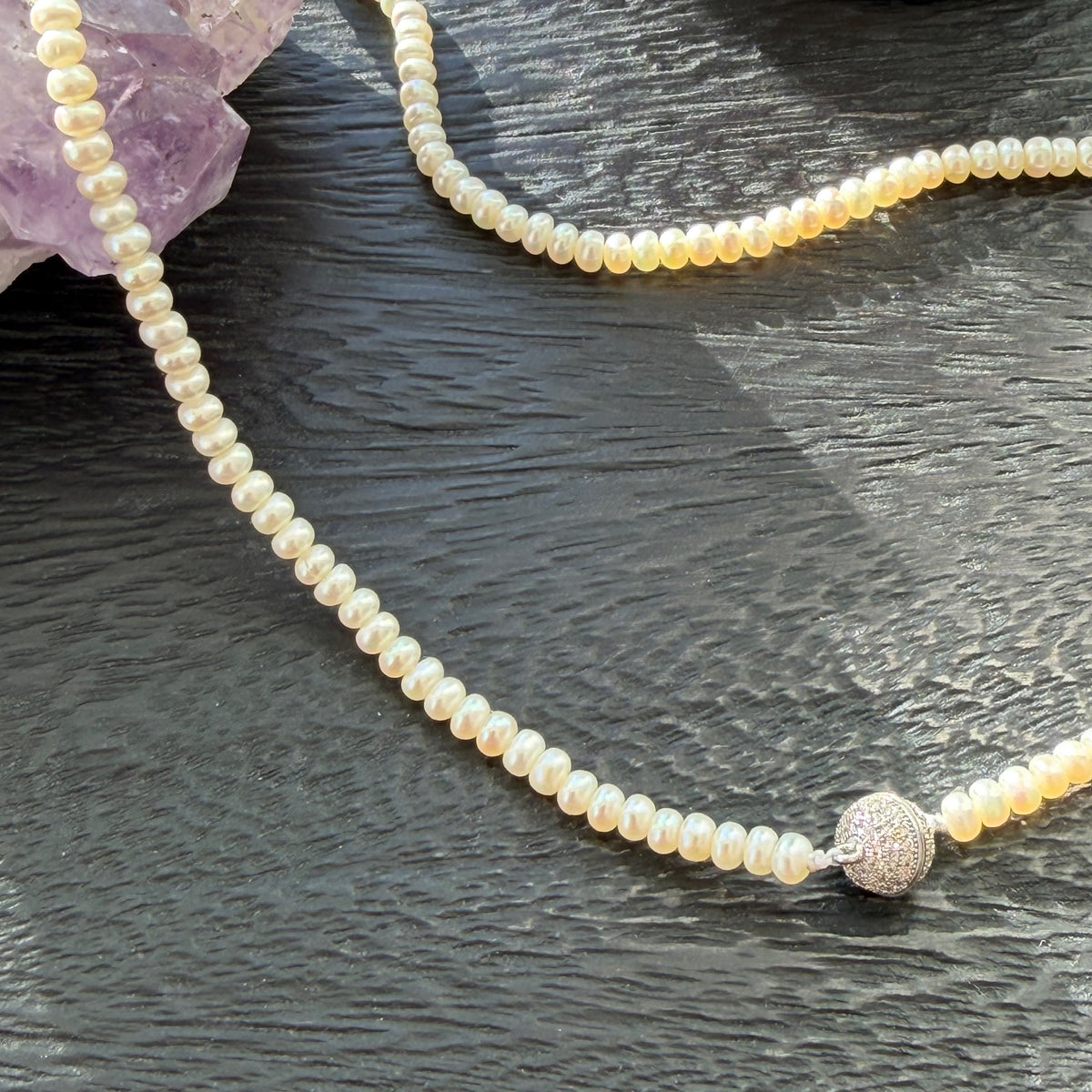 Baroque Pearl | White Moonstone Delicate Necklace