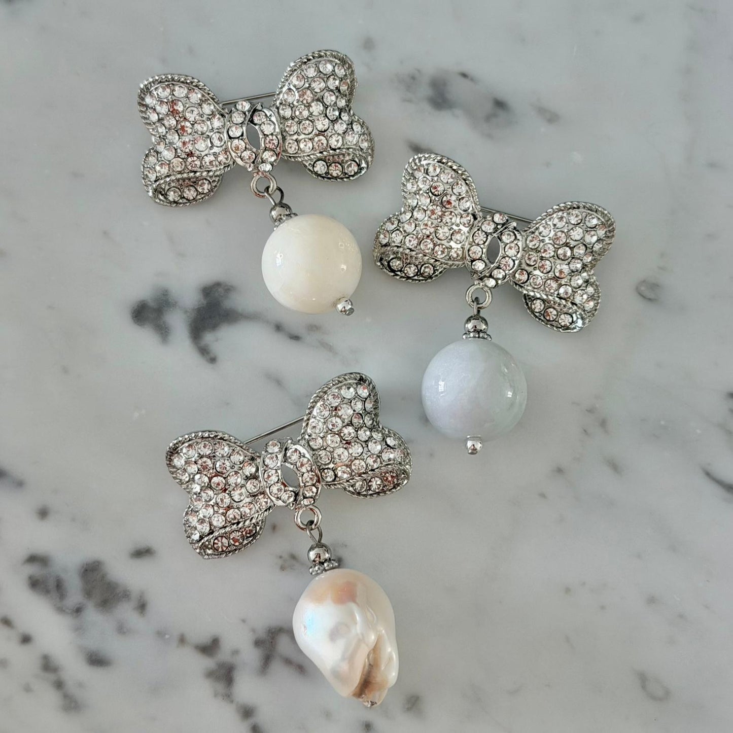 Jade Ribbon Brooch
