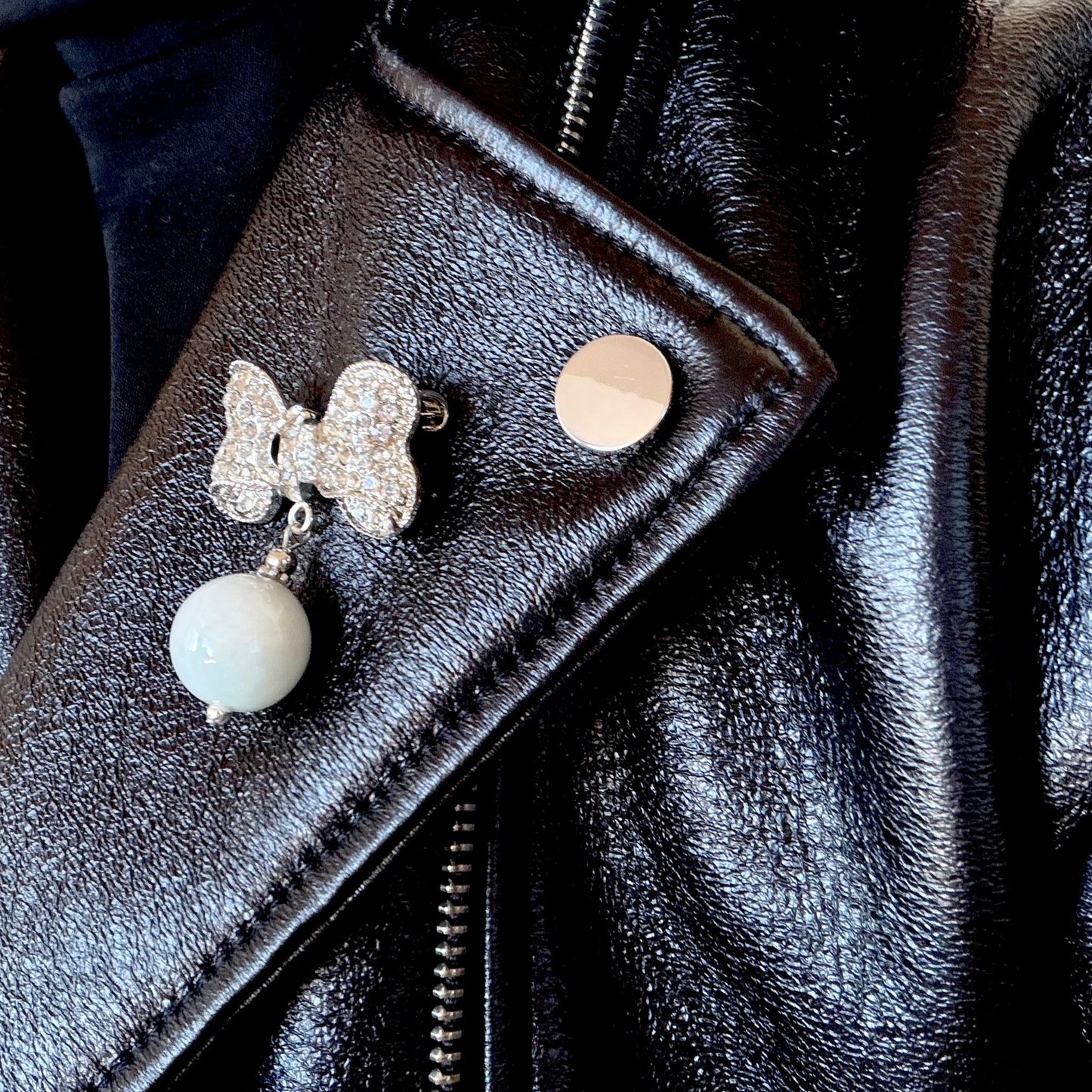 Jade Ribbon Brooch