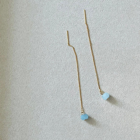 Aquamarine Thread Earrings