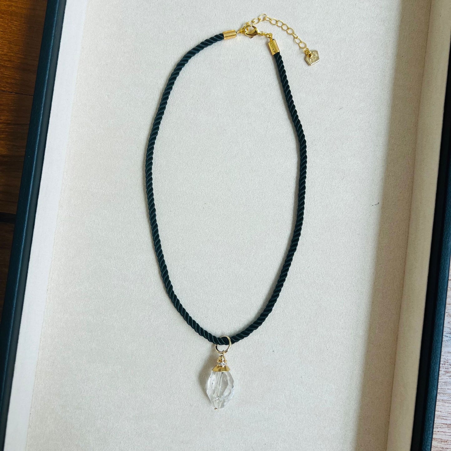 Raw Herkimer Diamond Silk Twist Necklace