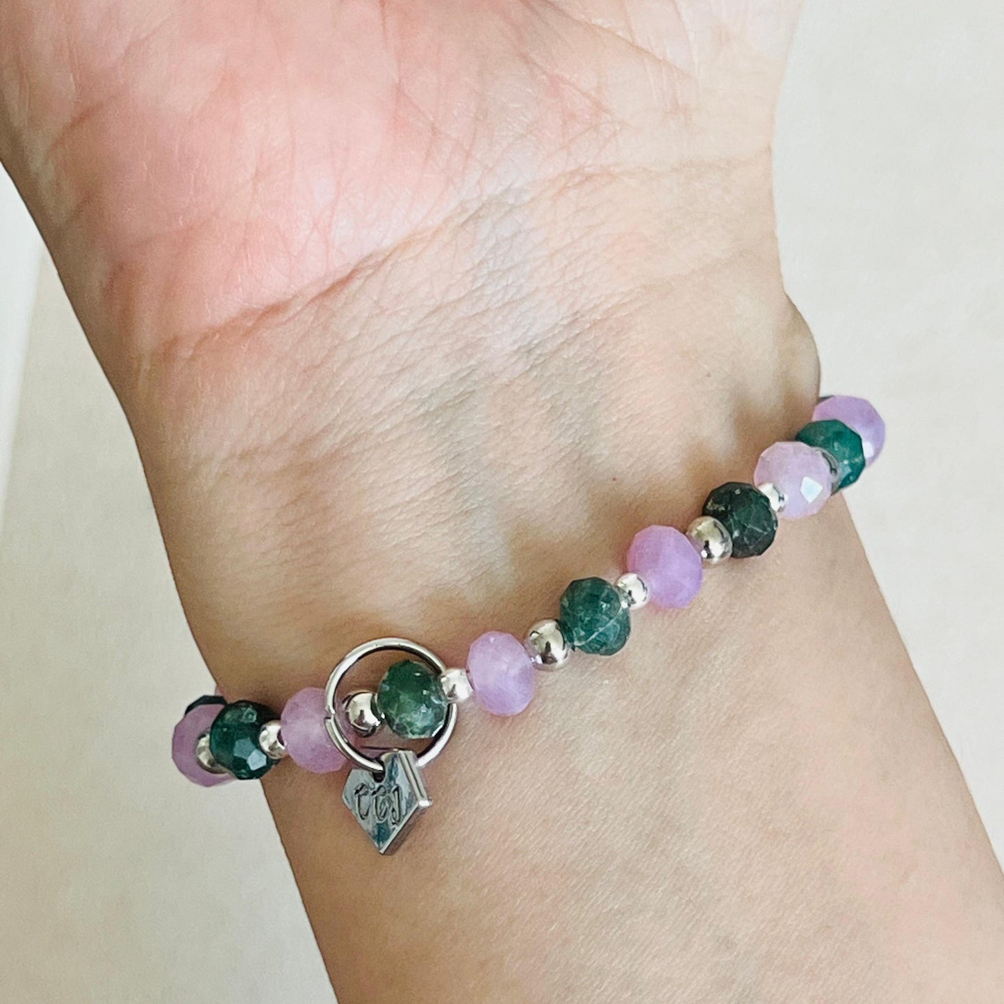 Amethyst & Green Apatite Peppermint Koi Bracelet