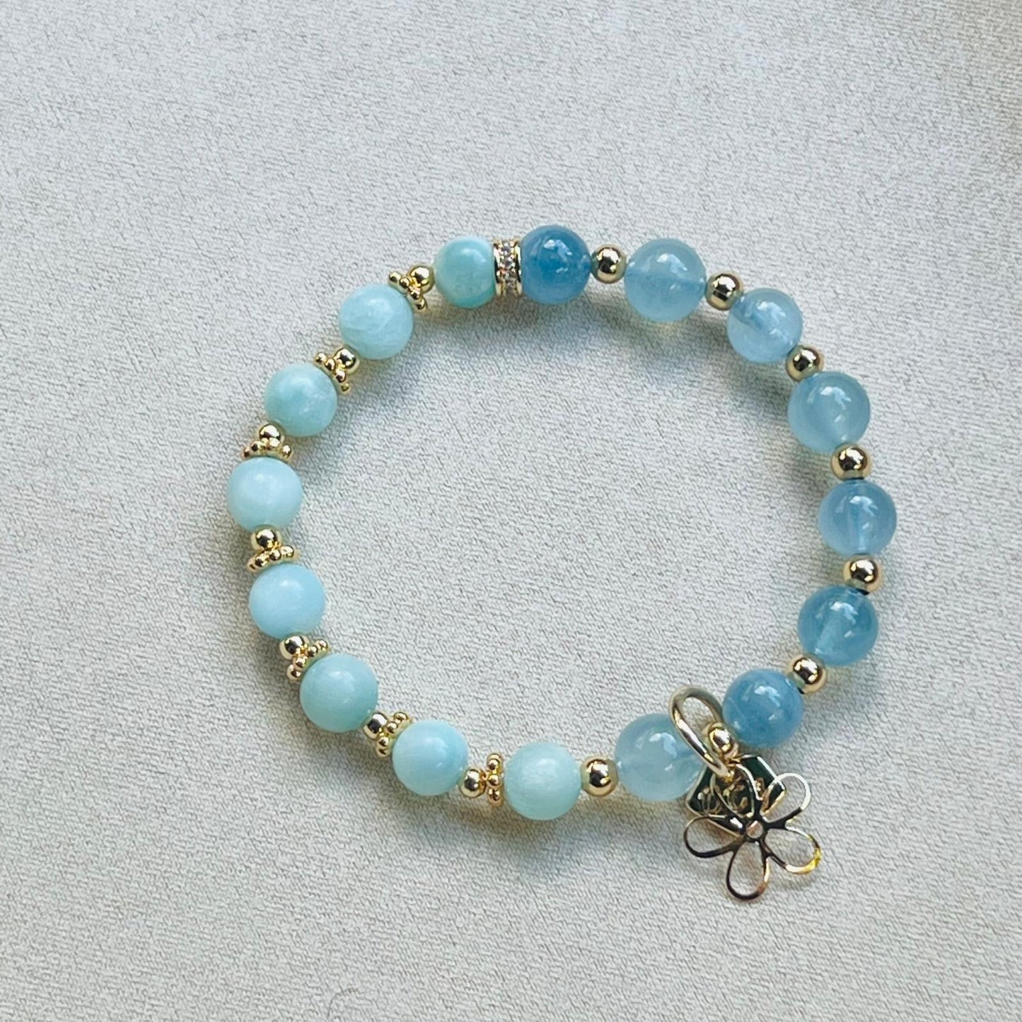 Aquamarine & Hemimophite Baby Bracelet