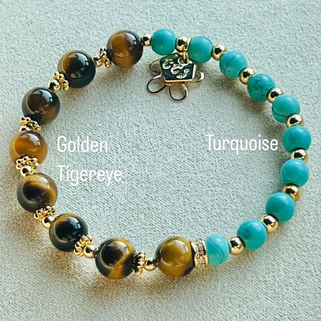 Golden Tigereye & Turquoise Baby Bracelet