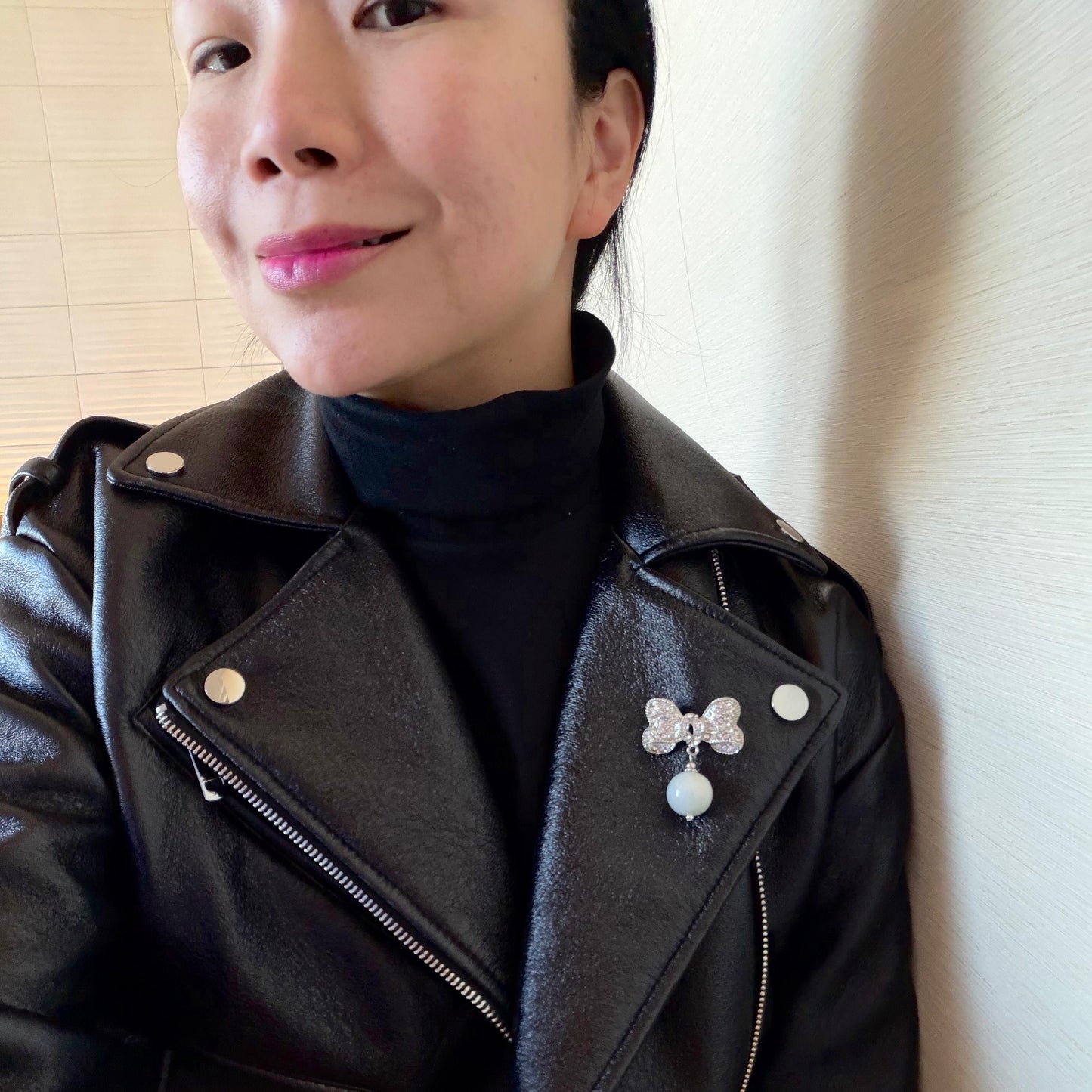 Jade Ribbon Brooch