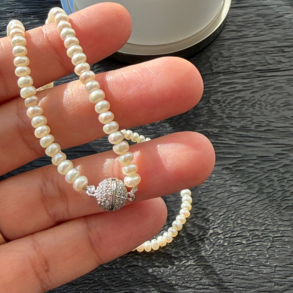 Baroque Pearl | White Moonstone Delicate Necklace