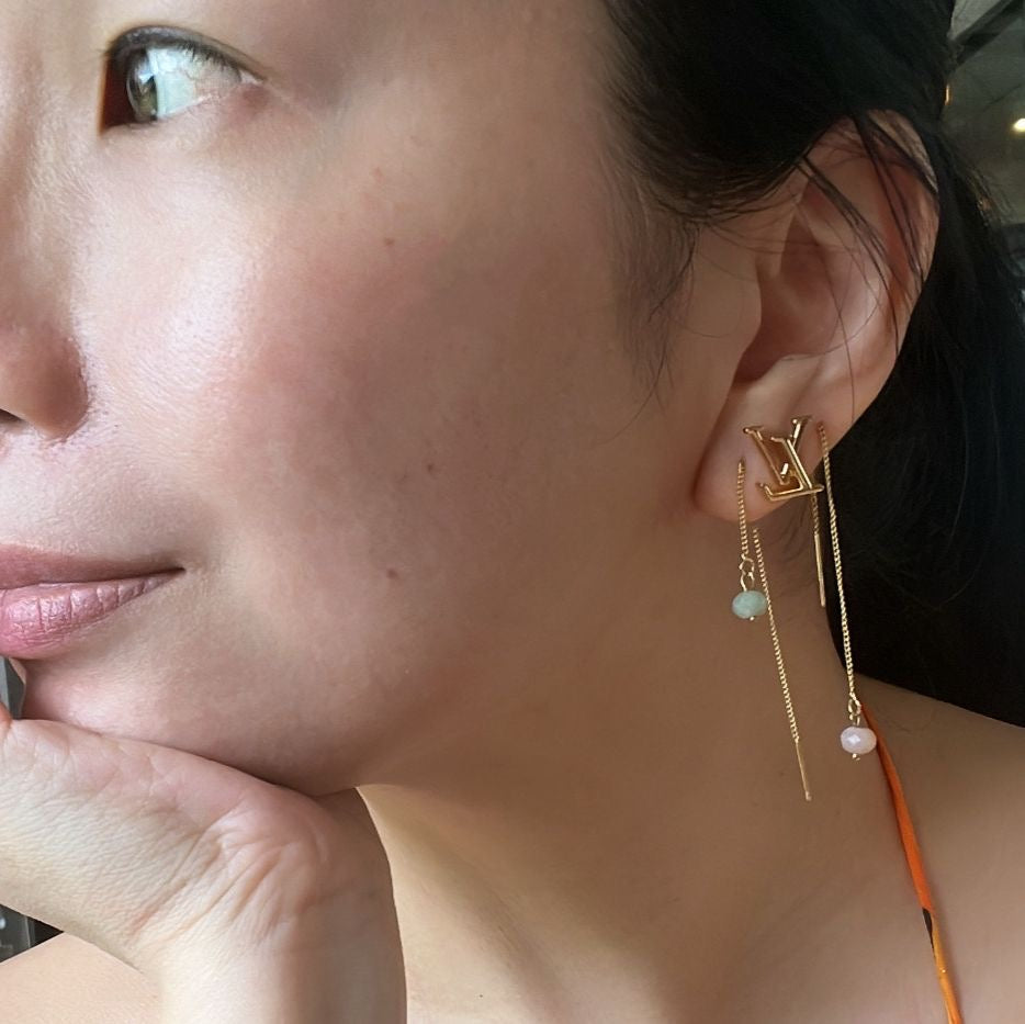 Sunstone Thread Earrings GHW