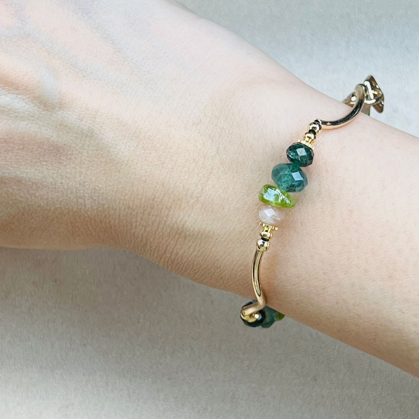 Fluorite, Green Apatite, Peridot & Sunstone La Grace Bracelet