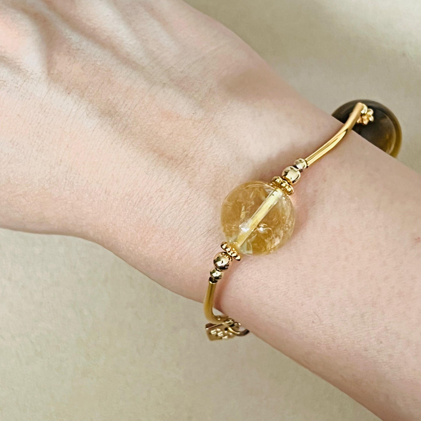 Citrine, Honey Tigereye & Libyan Desert Glass Juicy La Grace Bracelet
