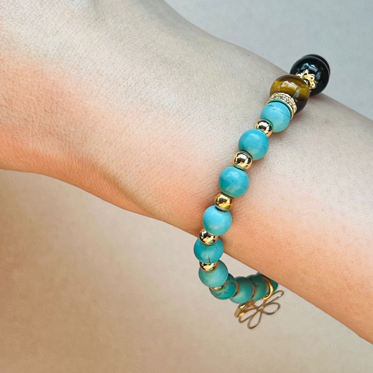 Golden Tigereye & Turquoise Baby Bracelet